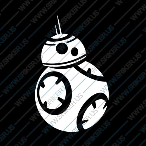 Фамилен стикер за кола Star Wars робот BB 8